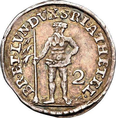 1733 German State Brunswick Luneburg Calenberg Wildman 2 Mariengroschen NGC XF45 - Image 1 of 3