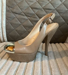 Nuevos zapatos Nine West para mujer Chichi de cuero topo de tacón alto con cordones talla UK 4,5 - Imagen 1 de 11