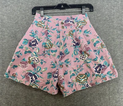 Wet Seal Vintage Women’s Juniors Size 3 Floral Pleated High Rise Shorts Purple - Image 1 of 4
