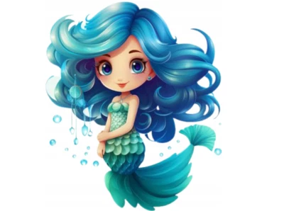 Essbar Meerjungfrau Meer Tortenaufleger Torte  Geburtstag Zuckermasse + TEXT - Bild 1 von 4