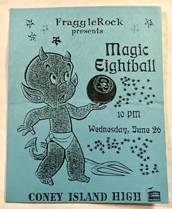 MAGIC EIGHTBALL RARE VINTAGE 1996 SMALL FLYER 6/26/1996 CONEY ISLAND HIGH NYC  - Picture 1 of 2