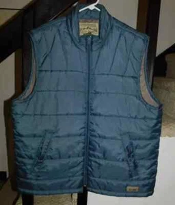 VINTAGE Lucky Brand Outdoor Gear Men’s SZ XXL Puffer Vest ZIP FRONT TEAL BLUE - Picture 1 of 7