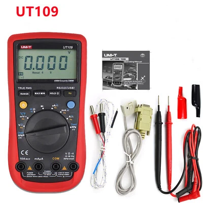 UNI-T UT109 Automotive Multimeter Digital Tach Dwell Temp RPM Tester RS232 USB C - Image 1 of 4