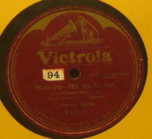 Walkure Ho,Yo,To, Ho! JOHANNA GADSKI 1 Sided Victrola Phonograph Record!!!! - Foto 1 di 2