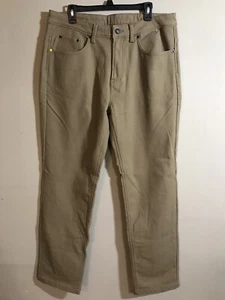 CAT Caterpillar Fleece Lined Work Pant Mens 36x34 Tan Canvas Insulated Excellent - Picture 1 of 5