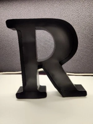 Rustic Metal Letter R 12" Black Deep Recessed - Wine Cork Holder - Image 1 of 4