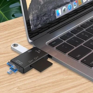 6 in 1 OTG USB 3.0 Type-C Card Reader for Secure Digital/TF Cards (Black) - Bild 1 von 7