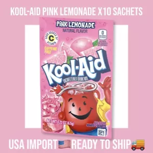 Kool Aid Pink Lemonade 0.16oz (4.6g) X 10 Sachets USA Import - Picture 1 of 1