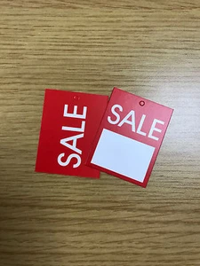 JEWELLERY DOUBLE SIDED SALE TAGS TICKETS x 100 (45MM X 35MM) - Picture 1 of 2