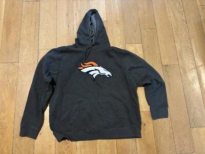 Majestic Denver Broncos Men's Football Hoodie Size XL Long Sleeve Gray Pockets - Image 1 of 3