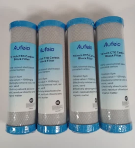Aufeia 10 in x 2.5 in CTO carbon block filter Replacement for Whole House RO 5μm - Picture 1 of 5