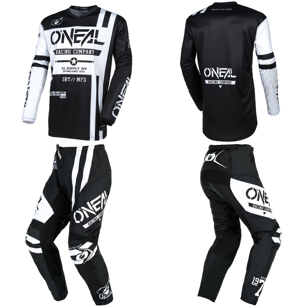 Maglia Motocross O'NEAL Element | Protezione Gomiti Imbottita | Tessuto Traspirante | Taglia M Blu - Foto 8