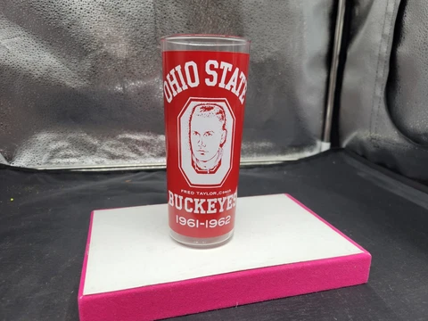 Vintage Ohio State Basketball Fred Taylor Coach Buckeyes 1961-62 Drinking Glass Cover