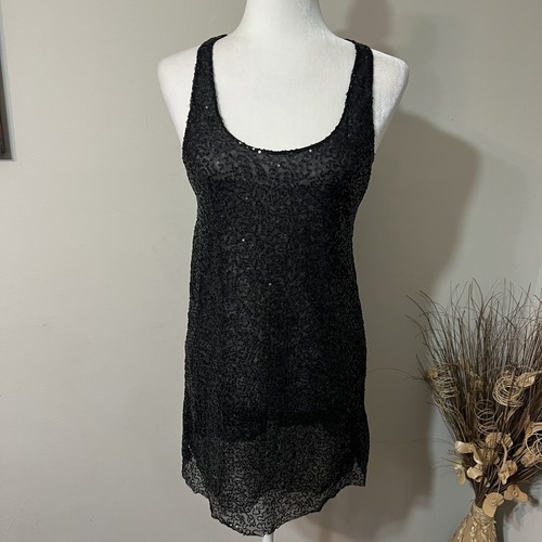 UNDERCOVER Abito da serbatoio senza maniche Victoria's Secret donna paillettes trasparente racerback nero S
