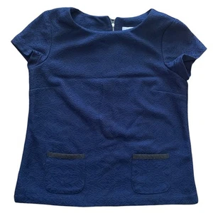 New York & Company Top Womens Medium Blue Lace Pocket Tunic - Picture 1 of 6