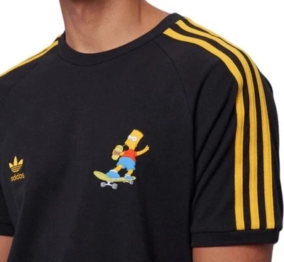 RARE  Adidas x Simpsons 3-Stripes Shirt Bart Skate Black Size large - Image 1 of 4