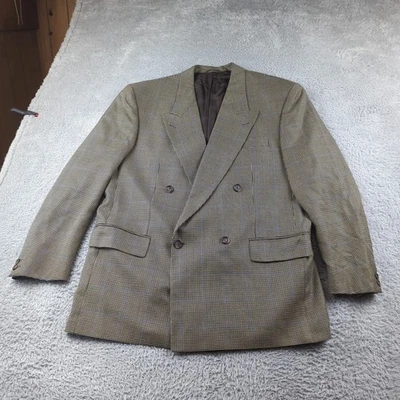 Chaqueta Blazer De Colección Konen Munchen Para Hombres 42R Ventana Pata de Gallo Blanco Azul Pico Foto 1 de 4