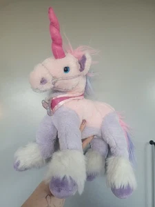 Juguete de peluche suave para cabello pastel blanco rosa púrpura unicornio Chad Valley - Imagen 1 de 6