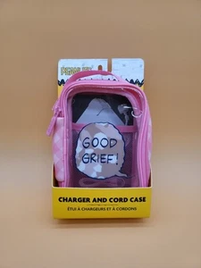 Peanuts New 2024 Charger And Cord Case Pink Checkered - Picture 1 of 11