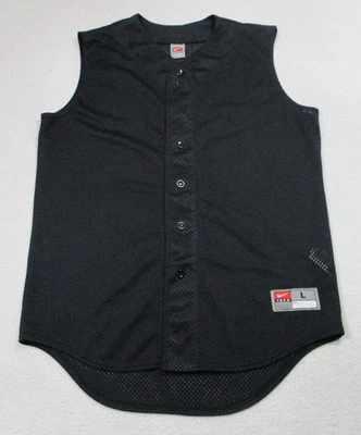 Мужской командный бейсбольный жилет Nike с большой черной сеткой без рукавов на пуговицах спереди - Изображение 1 из 4