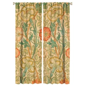 Cortinas de plantas vintage, cortinas Kennet William Morris Art Deco, flores clásicas... - Imagen 1 de 8