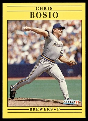 1991 Fleer Chris Bosio Milwaukee Brewers #576 - Image 1 of 2