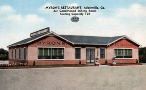 Myron's Restaurant Adairsville Ga. Vintage Postcard - Imagen 1 de 2