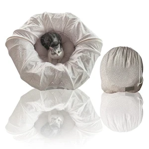 Cat Tunnel with Bed for Indoor Cats, Pop Up Bed Tunnel Toys, Cute Donut Tunne... - Picture 1 of 6