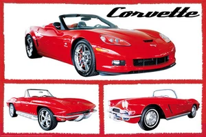 AUTOMOBILE POSTER Fabulous Corvettes 36x24 - Picture 1 of 1