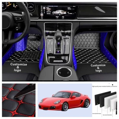 Auto For Porsche Cayman 2005-2016 Car Floor Mats Leather Waterproof Carpets Rugs Foto 1 de 4