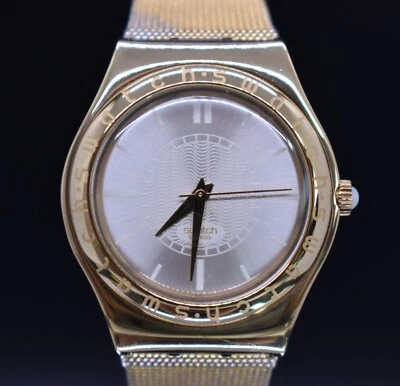 Reloj De Colección RELOJ IRONY WAVE YLG112M Hombre 1998 Tono Dorado Inoxidable BATERÍA NUEVA Foto 1 de 4