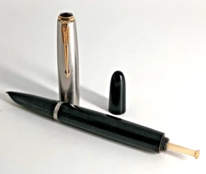 VINTAGE PARKER VACUMATIC FOUNTAIN PEN JEWELERS CAP BLACK BARREL c1945 g. - Picture 1 of 6
