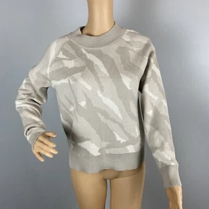 Maglione jacquard Athleta donna XXS, misto lana marino beige e panna - Foto 1 di 7