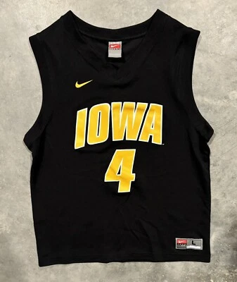 Vintage Nike Team Iowa Hawkeyes College Basketball Jersey #4 Youth Large 16/18 - Image 1 of 3