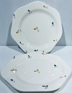 Lot Of 2 ~ SECLA Floral 11” Dinner Plates ~ Made in Portugal ~ EC! - Picture 1 of 8