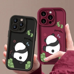 Funda protectora de silicona suave Panda para teléfono iPhone 16 15 14 13 12 Pro Max 11 XS 8 7 - Imagen 1 de 20