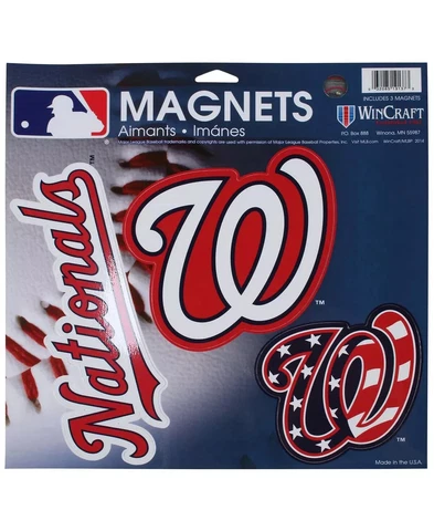 WINCRAFT Multi Washington Nationals 11" x 11" Car Magnets Pack of 3 Cover