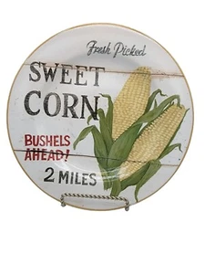 Sakura Dessert Plate Farmstand Vegetables Fresh Picked Sweet Corn David Brown 8" - Picture 1 of 6