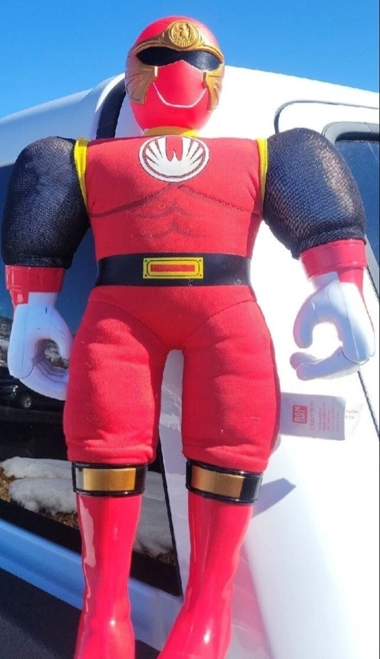 Figura de acción Ban Dai Red Power Ranger 2004 20" de plástico de felpa ¡con caja de sonido! Foto 1 de 1