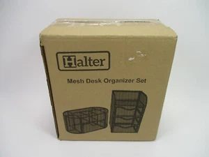 Office Supply Mesh Desk Organizer Set Accessories Storage Set - Black - Picture 1 of 4