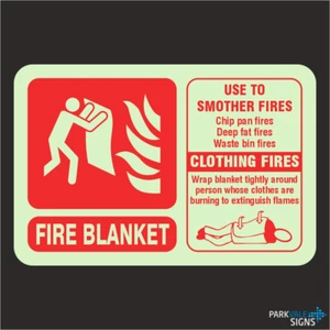 Photoluminescent Fire Blanket Fire Extinguisher ID Sign - Picture 1 of 1