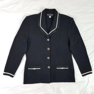 St. John Collection Marie grauer Strick-Blazer Jacke Pullover - Größe 10 - schwarz - Bild 1 von 5
