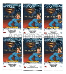 NEW 6 Booster Packs Superman Returns 2006 Topps 7 Movie Cards per Pack DC Comics