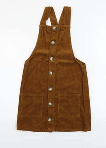denim co Womens Brown Cotton Blend Dungaree One-Piece Size 6 - Picture 1 of 12