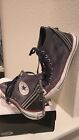 Rare Converse Vintage Hi Top Sneakers Zippers in women size 11 / gray/red strip 