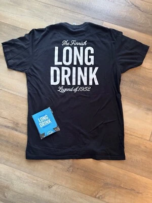 Camiseta The Long Drink Negra Hombre L Finlandesa con Cuzi Foto 1 de 4
