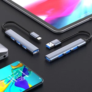 4 Ports Type C Hub Splitter USB 3.0 High Speed Adapter Multi For PC Laptop UK - Picture 1 of 7