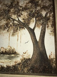 1989 - C Lewis Perez - Cypress Tree - Original - Oil - Painting - Signed - Art - Picture 1 of 7