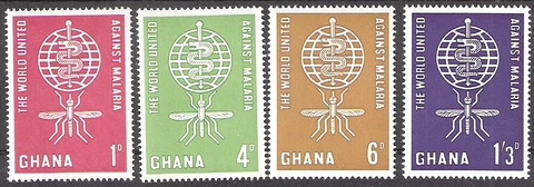 Ghana 1962 Malaria Eradication Mosquito MNH (SC# 128-131) Cover