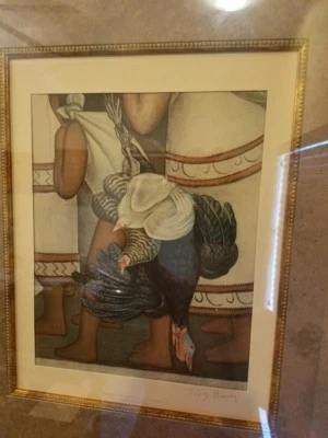 LITOGRAFÍA FIRMADA A MANO MAESTRO MEXICANO DIEGO RIVERA Foto 1 de 4